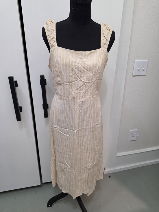 As U Wish Dresses & Skirts - Light Cream & Yellow Striped Midi Dress